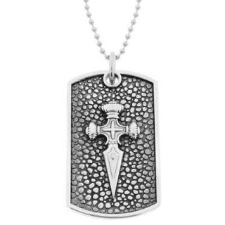 Cross and Dagger Dog Tag Pendant in Stainless Steel   22   Zales