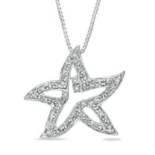 Diamond Accent Starfish Pendant in Sterling Silver   Zales