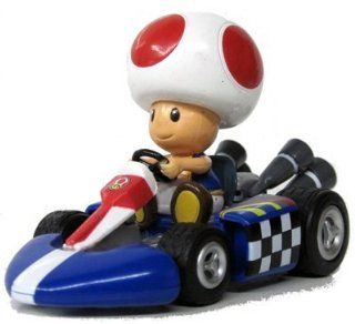 Nintendo Mario Kart Wii 3" Pull Back Action Toy Race Car   Toad 