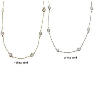 Michael Valitutti Signity 14k Gold Cubic Zirconia Station Necklace Michael Valitutti Cubic Zirconia Necklaces