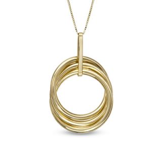 Triple Hoop Pendant in 14K Gold   Necklaces   Zales