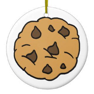 Cartoon Clipart HUGE Chocolate Chip Cookie Dessert Christmas Ornaments