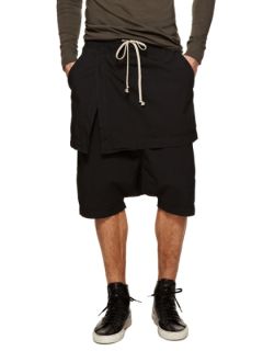 Coated Drop Crotch Shorts by DRKSHDW by Rick Owens