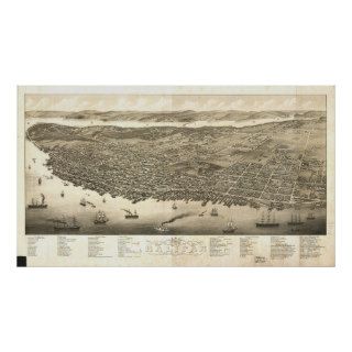 Halifax Nova Scotia 1879 Antique Panoramic Map Print