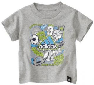 Adidas Baby boys Infant Sketch Perform Tee, Grey, 6 Months Infant And Toddler T Shirts Clothing