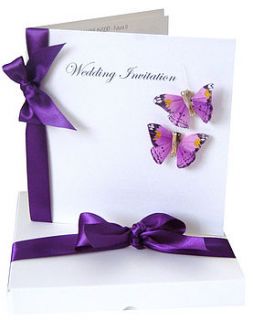 flutter butterfly wedding invitation boxed by made with love designs ltd