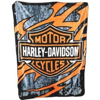 Harley Davidson Royal Plush Raschel Throw Blanket. 649958 Apparel Accessories Clothing