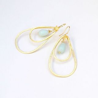 gemstone and gold drop earrings by myhartbeading