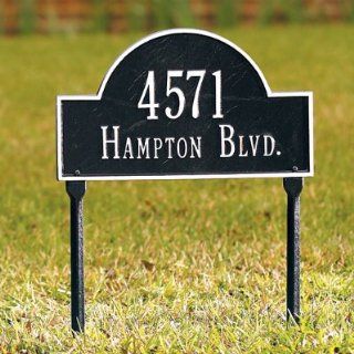 Arched Address Plaques   Gray/Silver, Wall   Grandin Road  Patio, Lawn & Garden