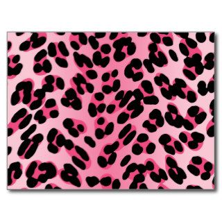 Retro Pink Leopard Print Post Card