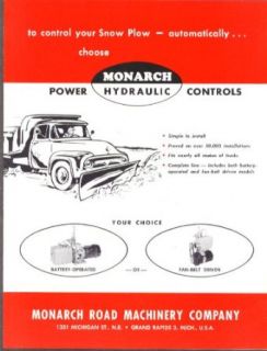Monarch Road Machinery Power Hydraulic Controls sales folder ca 1950s Entertainment Collectibles