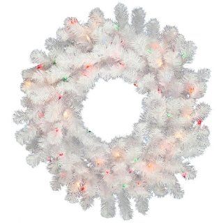 Vickerman 24" Crystal White Wreath 50Led WmWht A805825LED   Christmas Decor