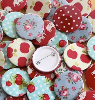 pack of hand covered fabric badges by quirkybee