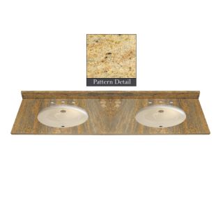 Jackson Stoneworks Premium 61 in W x 22.5 in D Kashmir Gold Granite Undermount Double Sink Bathroom Vanity Top