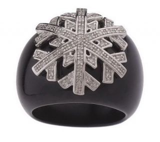 As Is Affinity Diamond 1/10 ct tw Sterling Snow Flake Ring —