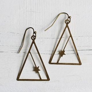 triangle star earrings by silk purse, sow's ear