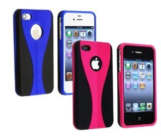 Importer520 2in1 Combo (Blue Pink) 3 Piece Snap On Hard Case Cover For AT&T Verizon Sprint Apple iPhone 4 4S Cell Phones & Accessories