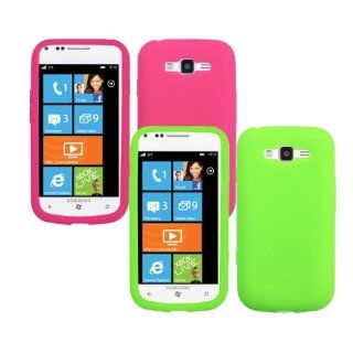 Importer520 2in1 Combo Pink Green Silicone Rubber Gel Soft Skin Case Cover for Samsung Focus 2 i667 Cell Phones & Accessories