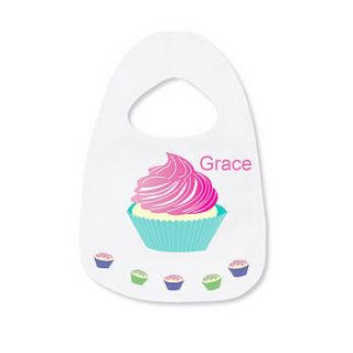 personalised cupcake bib by little baby boutique