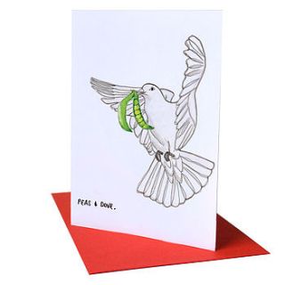 'peas & dove' christmas card by blank inside