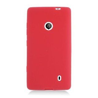 For T Mobile Nokia Lumia 521 Windows Phone 8 Soft Silicone SKIN Cover Case Red 
