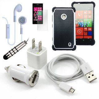 Metro PCS Nokia Lumia 521 White Fusion Tough Rugged Case, USB Car Charger Plug, USB Home Charger Plug, USB 2.0 Data Cable, Metallic Stylus Pen, Stereo Headset & Screen Protector (7 Items) Retail Value $89.95 Cell Phones & Accessories