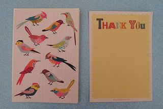 12 personalised bird thank you cards by petra boase