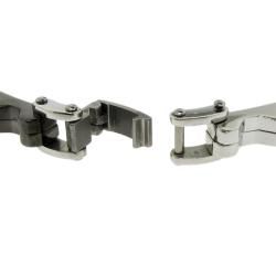Black and Silvertone Stainless Steel Bike Chain Bracelet Moise Men's Bracelets
