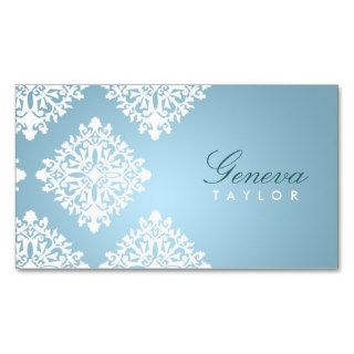 311 Geneva Iced Blue Damask Business Cards