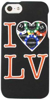 Cell Armor I5 SNAP TE521 Snap On Case for iPhone 5   Retail Packaging   I Heart LV On Black Cell Phones & Accessories