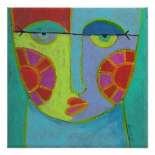 Funky Abstract Face Poster