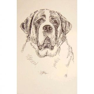 Kline Dog Art Saint Bernard Hand Signed Art Lithograph