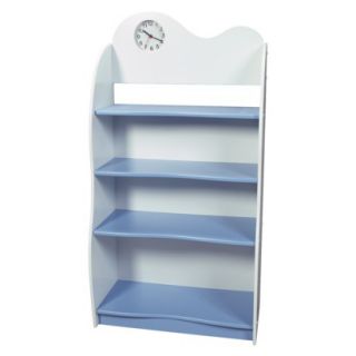 Childrens Blue and White Scalloped Bookcase wit