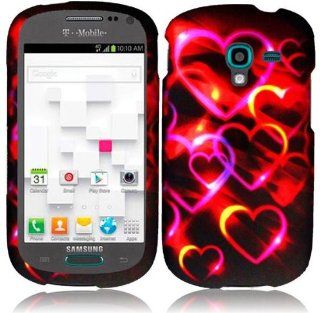 Samsung T599 Galaxy Exhibit ( Metro PCS , T Mobile ) Phone Case Accessory Spectacular Hearts Hard Snap On Cover with Free Gift Aplus Pouch Cell Phones & Accessories