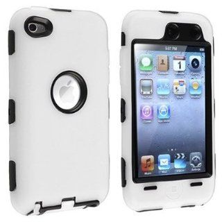 Importer520 Black Hard / White Skin Hybrid Case Cover compatible with Apple iPod Touch 4G, 4th Generation, 4th Gen 8GB / 32GB / 64GB  Players & Accessories