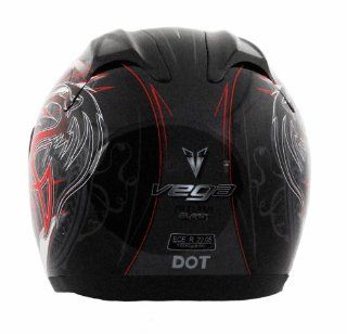 Vega Altura Slayer Graphic Full Face Helmet (Red, X Large) Automotive