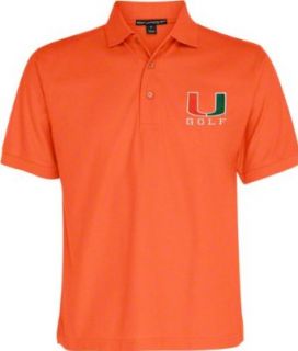 Miami Hurricanes Orange Golf Polo Shirt Clothing