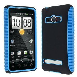 Importer520 Dual Flex Hybrid Black Blue TPU Hard Gel Case Cover for Sprint HTC EVO 4G Cell Phones & Accessories
