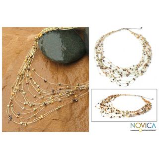 Pearl Strand 'Sunset' Necklace (Thailand) Novica Necklaces