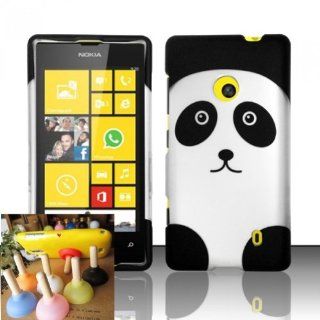 [Buy World, Inc] Panda Bear for Nokia Lumia 521 (T mobile) Rubberized Design Cover   Panda Bear with Free Toilet Stand Cell Phones & Accessories