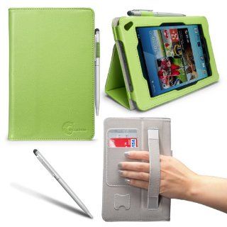 i BLASON For Hisense Sero 7 Pro Inch Android Tablet Leather Case Cover (Elastic Hand Strap, Multi Angle, Card Holder ) With Bonus Stylus 3 Year Warranty (Green) Computers & Accessories