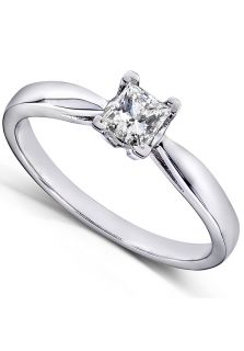Diamond Me 61572PRI 25ENG 4  Jewelry,Womens 1/4ct TDW Princess Cut Diamond Solitaire Engagement Ring, Fine Jewelry Diamond Me Rings Jewelry
