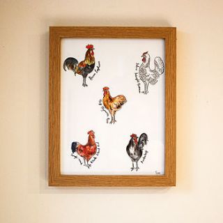 chickens art print by rebecca mcmillan illustration