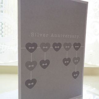 silver wedding anniversary card by ello design