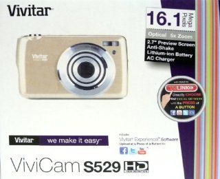 Vivitar Vivicam S529 HD Digital Camera 16.1 MP 2.7" Preview Screen (Tan Color)  Point And Shoot Digital Cameras  Camera & Photo