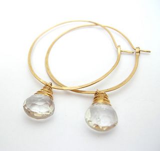 crystal quartz hoop earrings by sarah hickey