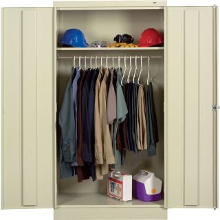 Tennsco Welded Wardrobe Cabinet — 36in.W x 18in.D x 72in.H, Putty, Model# 7114  Storage Cabinets