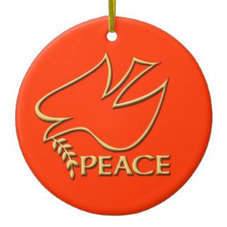 Peace Dove Peace Sign Christmas Ornament