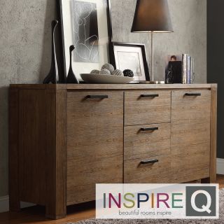 Inspire Q Catalpa Walnut Finish Weathered Highboard