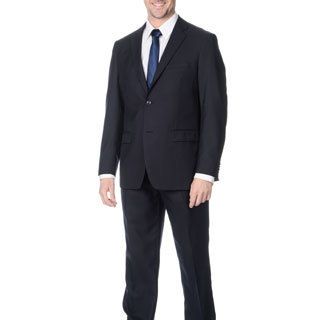 Pronto Mens Slim Fit Wool Max Navy Wool Blend 2 piece Suit